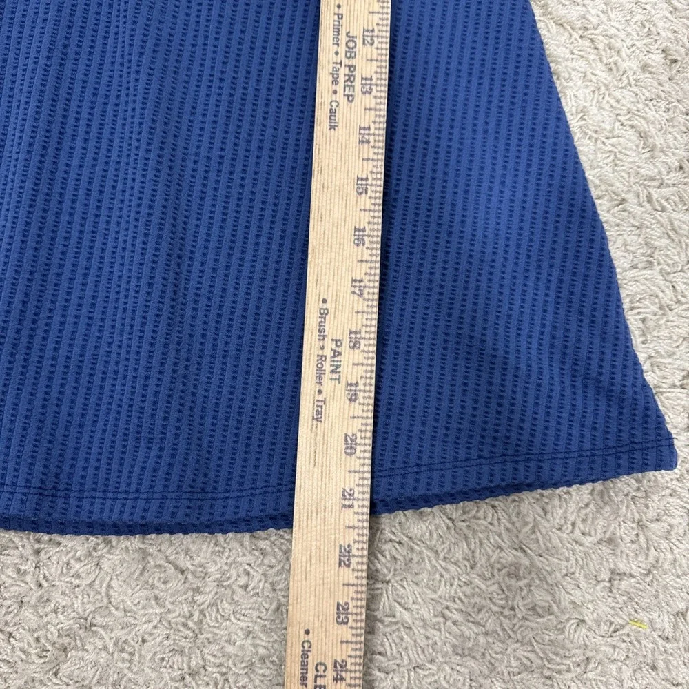 Toad & Co Chaka Skirt Blue Ribbed Knit A-Line Pull On Size L Travel Boho Casual - Picture 7 of 10